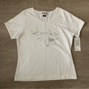 NWT Christine Alexander Martini Girl Swarovski Crystal Top Size XL